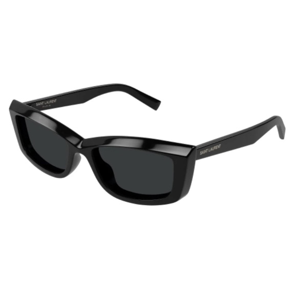 NEW SAINT LAURENT SL 658 001 SUNGLASSES SAINT LAURENT SL658 001 BLACK CAT EYE - Picture 1 of 5
